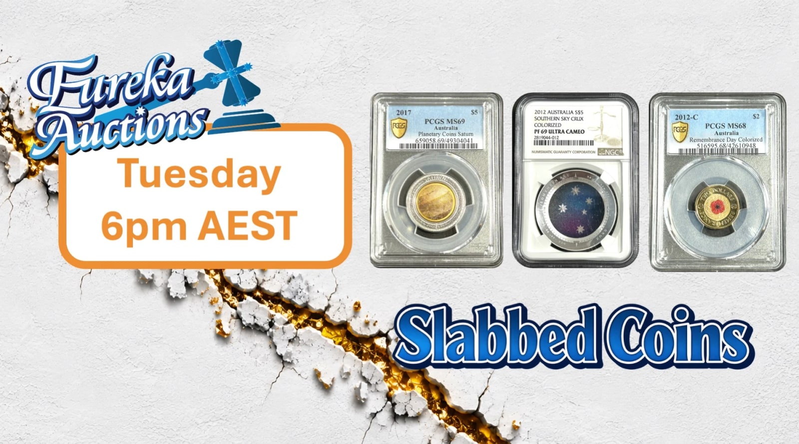 Eureka Auctions Live - Slabbed Coins! eBay : 6pm Tuesday 22nd Sep AEST