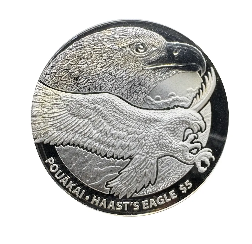 Lot 8 — 2016 $5 NZ Haast's Eagle 1oz Silver Proof Coin 0.999 (31g silver) Proof