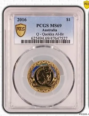 Lot 18 — 2016 $1 Alphabet Coin Collection Q - Quokka Al-Br MS69