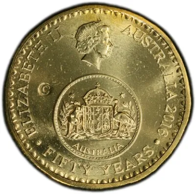 Lot 19 — 2016 $1 50 Yrs Decimal Currency Canberra Counterstamp MS68