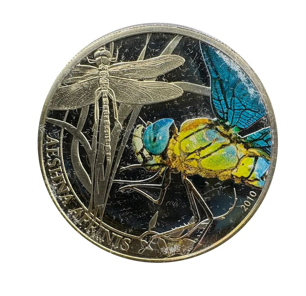 Lot 7 — 2010 $2 Palau World of Insects 1/2 oz Dragonfly Silver Coin .925 (17.48g silver) Proof