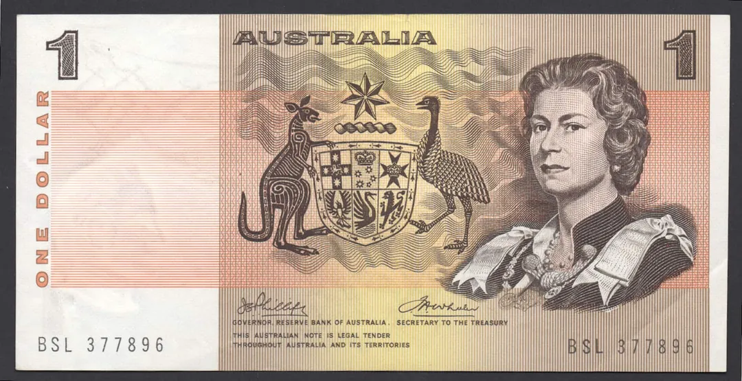 Lot 5 — 1974 $1 Phillips/Wheeler Australia General Prefix [BSL]
