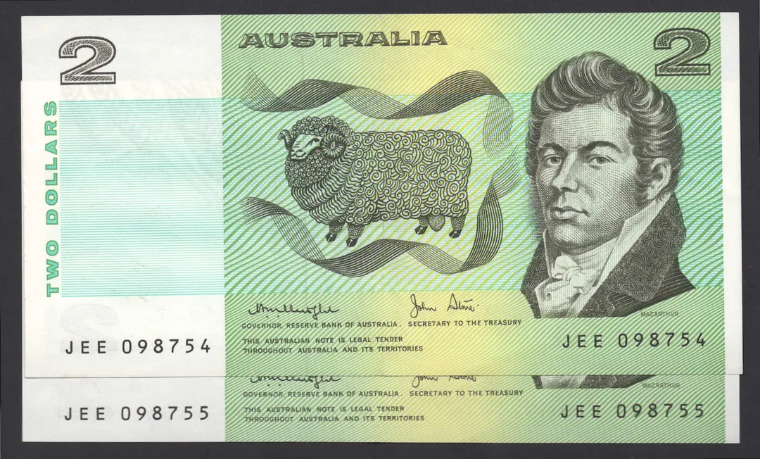 Lot 27 — 1979 $2 Knight/Stone General Prefix Pair [JEE]