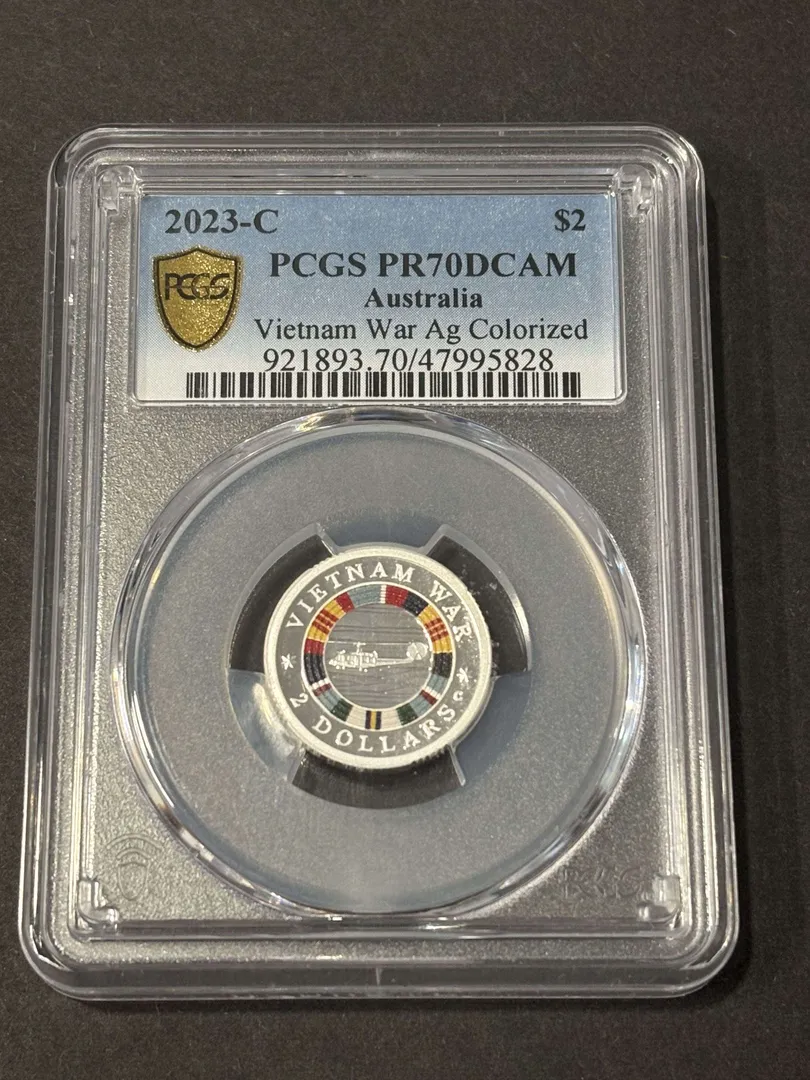 Lot 45 — 2023 $2 Vietnam War Ag Colorized PR70DCAM