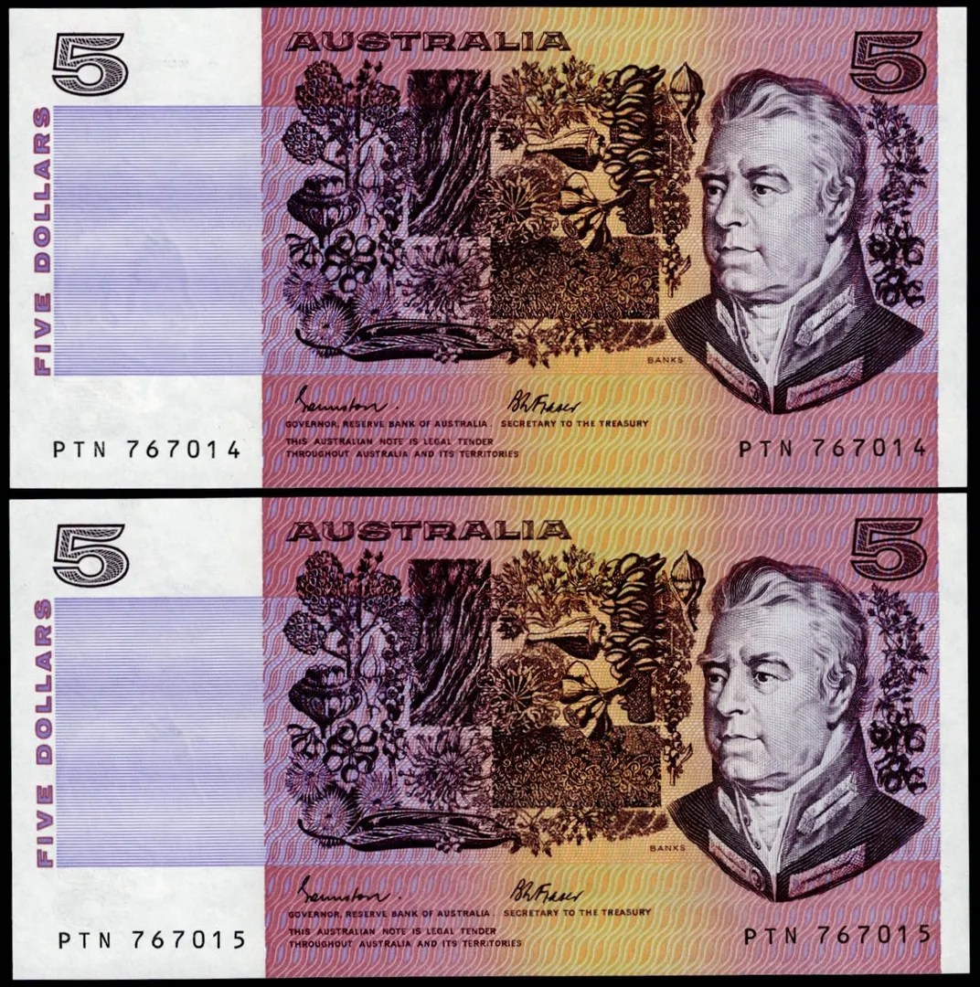 Lot 36 — $5 Johnston/Fraser OCRB General Prefix Pair