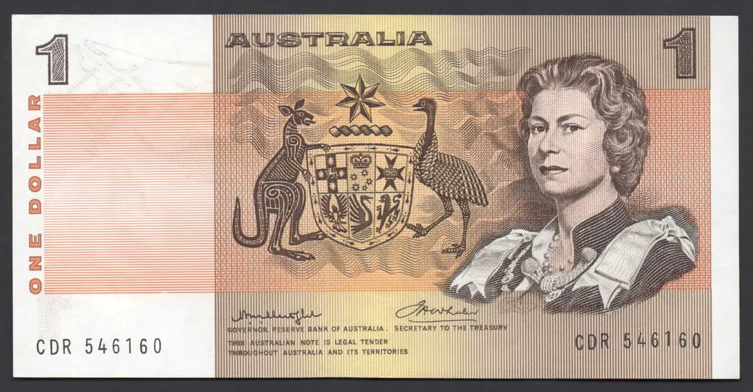 Lot 8 — 1976 $1 Knight/Wheeler Centre Thread General Prefix [CDR]