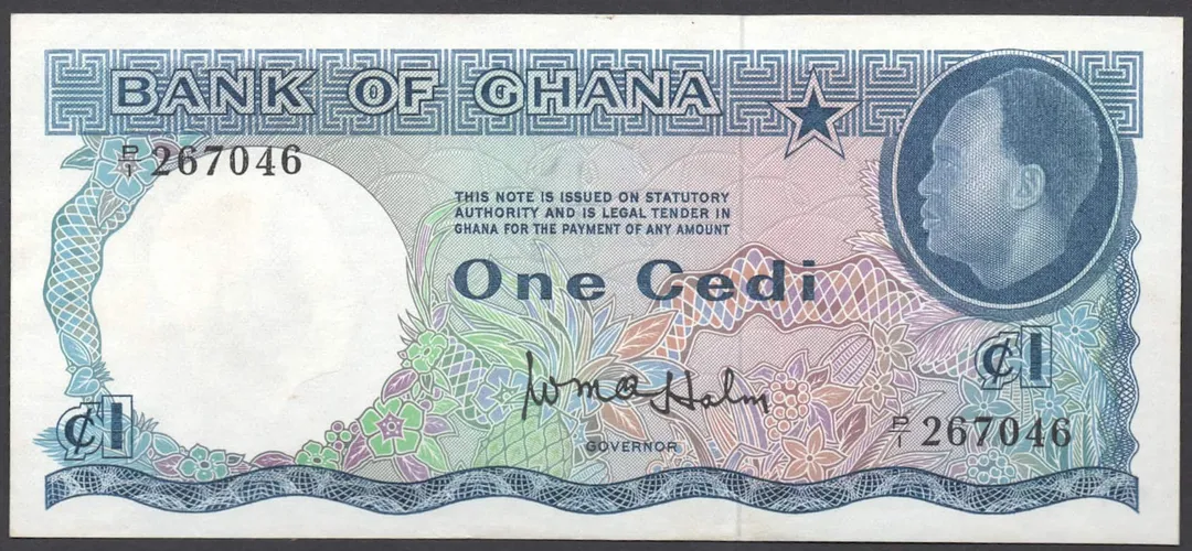 Lot 19 — Bank of Ghana Kwame Nkrumah 1 Cedi Banknote