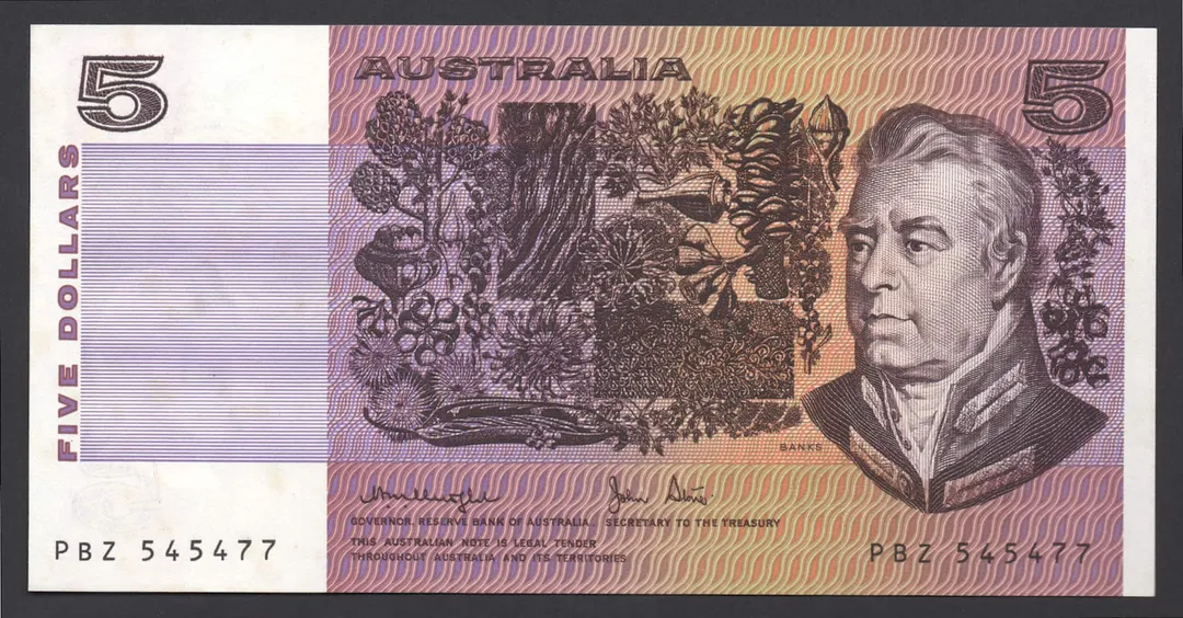 Lot 39 — 1979 $5 Knight/Stone General Prefix [PBZ]