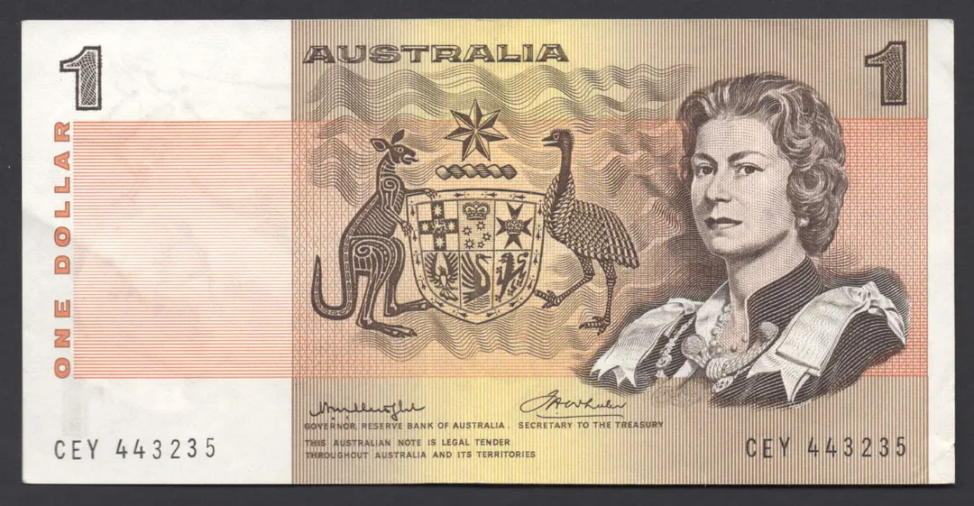 Lot 6 — 1976 $1 Knight/Wheeler Centre Thread General Prefix [CEY]