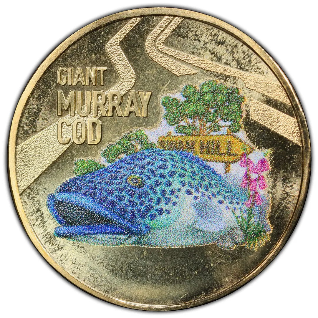 Lot 25 — 2023 $1 Aussie Big Things: Giant Murray Cod (Colorized) MS68
