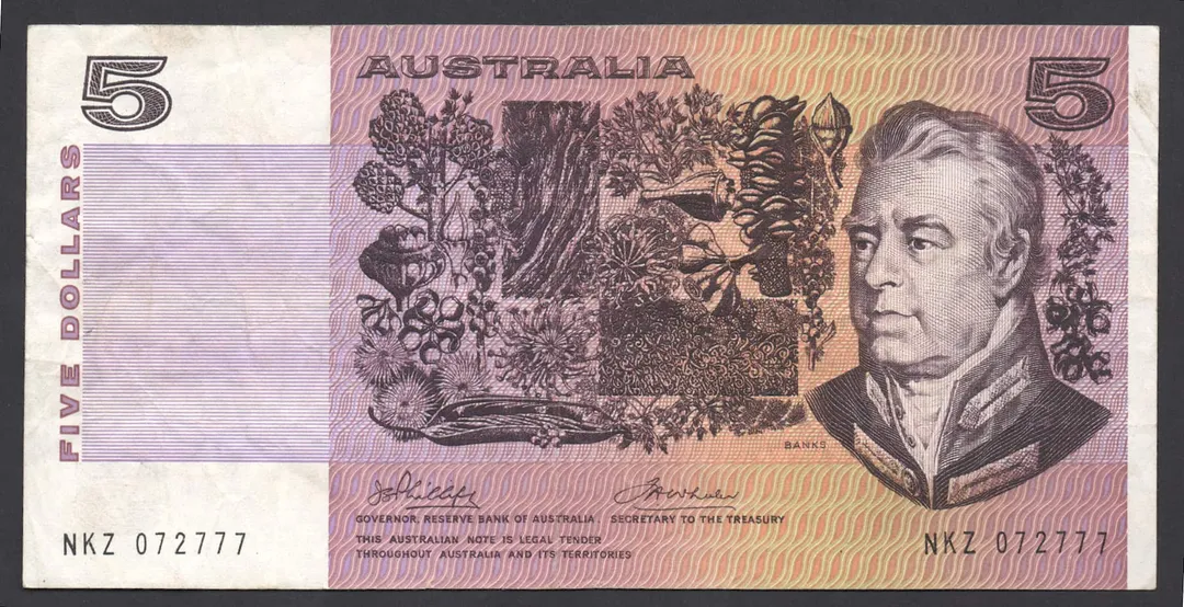 Lot 37 — 1974 $5 Phillips/Wheeler Australia General Prefix [NKZ]