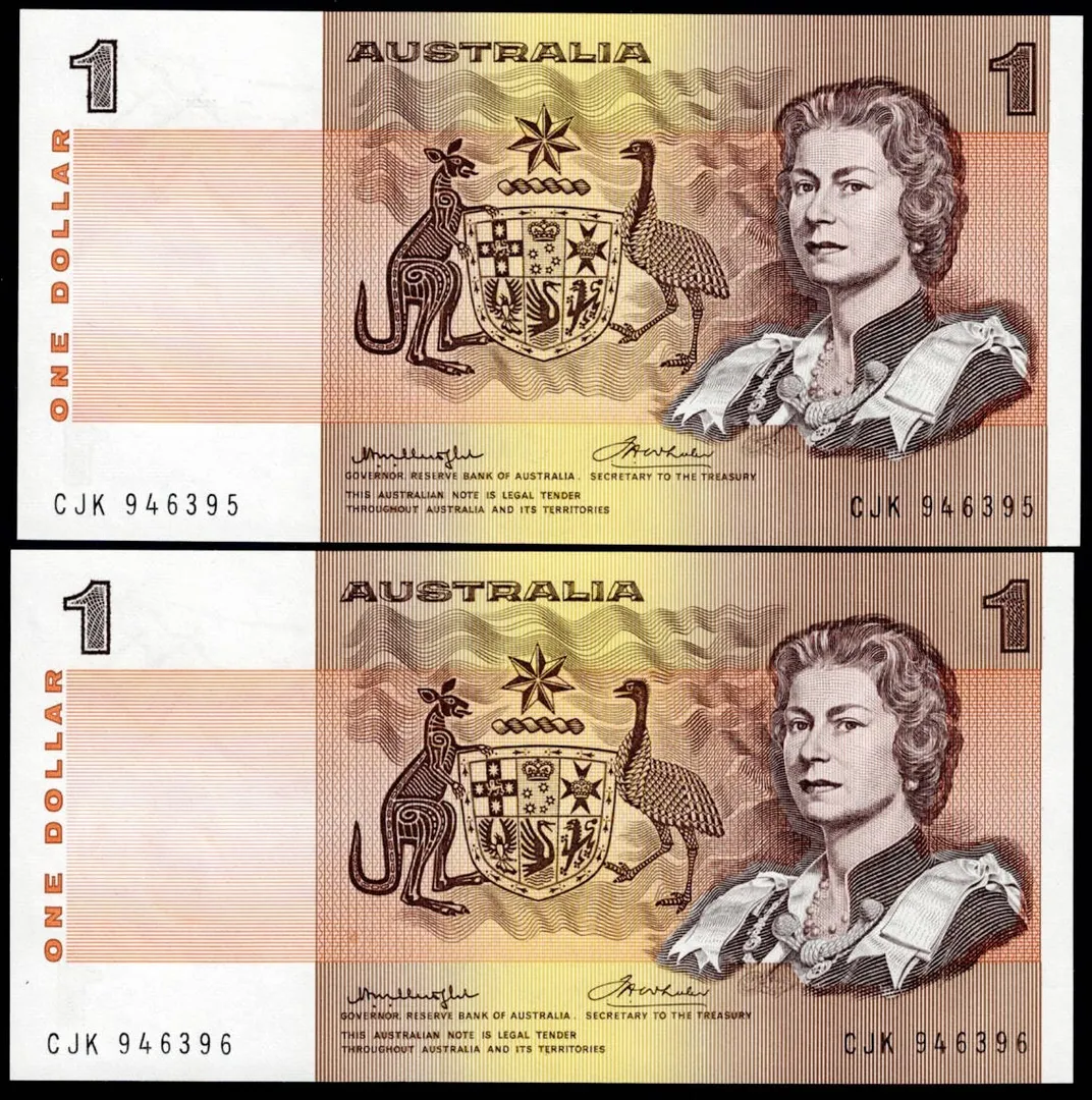 Lot 8 — $1 Knight/Wheeler Centre Thread General Prefix Pair