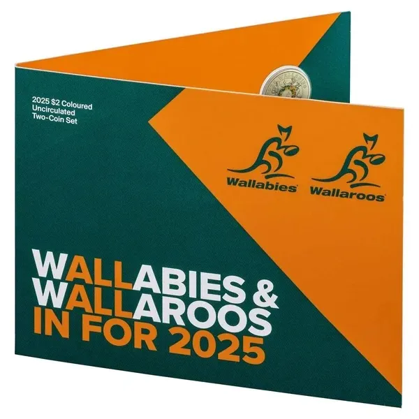 Lot 23 — 2025 Wallabies & Wallaroos $2 Coloured Coins