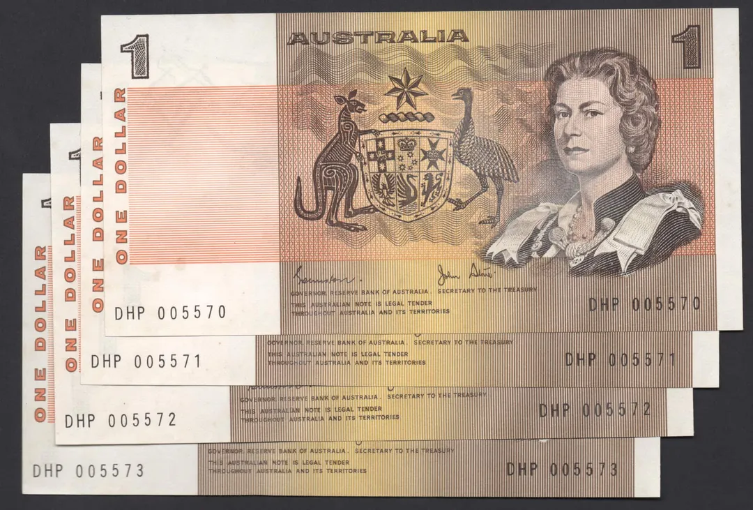 Lot 12 — 1982 $1 Johnston/Stone General Prefix Run of 4 [DHP]