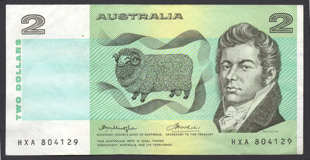 Lot 25 — 1976 $2 Knight/Wheeler OCRB Side Thread General Prefix [HXA]